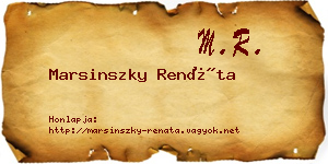 Marsinszky Renáta névjegykártya